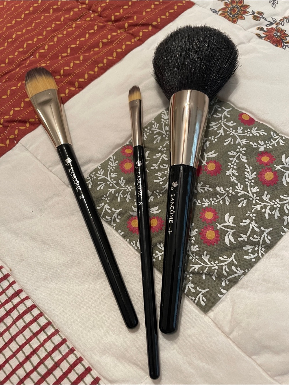 Lancôme set of 3 makeup brushes, foundation, concealer & powder